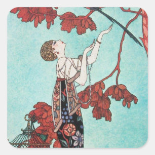 STICKER CARRÉ L'OISEAU VOLONTAIRE, DESIGNER DE MODE BEAUTÉ