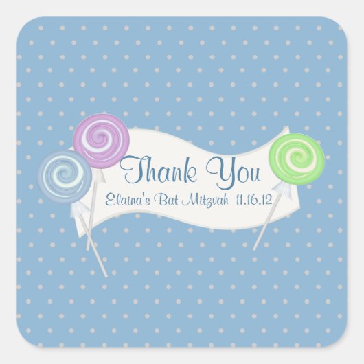 Sticker Carré Lollipops et Pois (Devant)