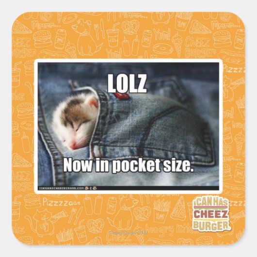 Sticker Carré LOLZ maintenant dans de poche (Devant)