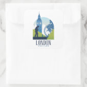 Sticker Carré London England Skyline (Sac)