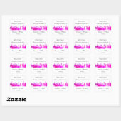 Sticker Carré Londres Angleterre skyline Pink Faveurs Mariage Ca (Feuille)