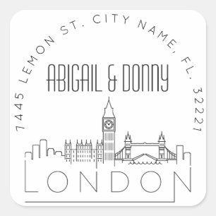 Sticker Carré Londres Destination Wedding