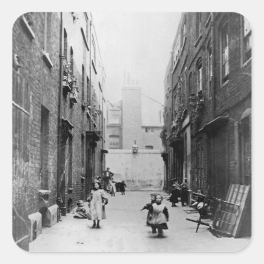 Sticker Carré Londres Slums, 1899 (Devant)