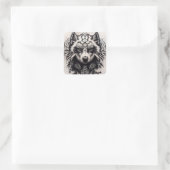 Sticker Carré Lone Wolf Tribal Tattoo Wolfs Powerwolf Pack (Sac)