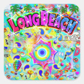 Sticker Carré Long Beach Mystic Dance (Devant)