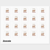 Sticker Carré Long Chien, Écharpe Encore Plus Longue Teckel (Feuille)