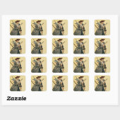 Sticker Carré « Long John Silver » de « L'Île au trésor » (Feuille)