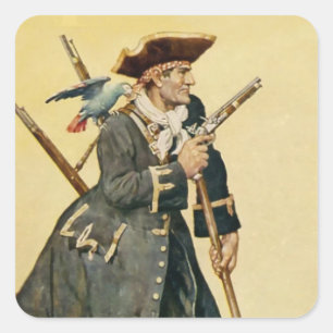 Sticker Carré "Long John Silver" de "Treasure Island"