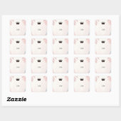 Sticker Carré Long Tulle Régale Féerique Rose Foncé Mariage (Feuille)