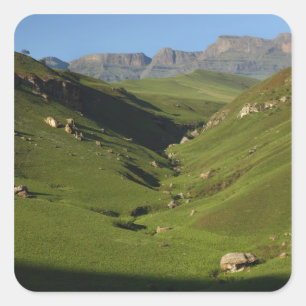 Sticker Carré Longwall, Giant's Castle, montagnes du Drakensberg