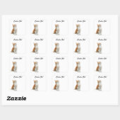 Sticker Carré Looking Up Cat | Personalized Custom Text (Feuille)