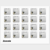 Sticker Carré Looking Up Puppy-5 | Personalized Custom Text (Feuille)