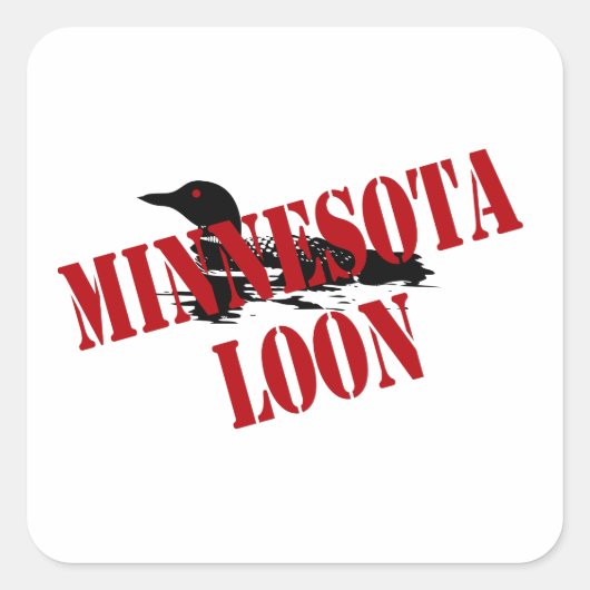Sticker Carré Loon du Minnesota (Devant)
