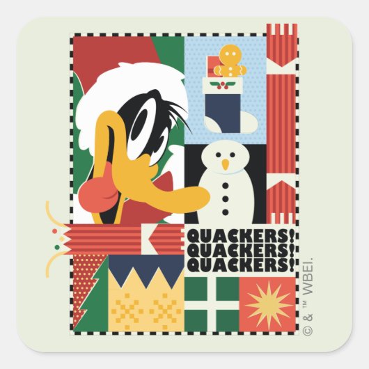 Sticker Carré LOONEY TUNES™ DAFFY DUCK™ Vacances (Devant)