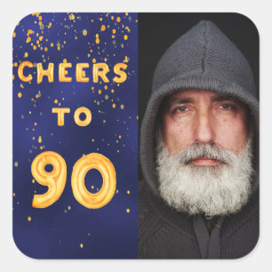 Sticker Carré L'or bleu 90e anniversaire applaudit 90 hommes