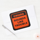 Sticker Carré L'orange drôle sonne comme un signe de prudence (Enveloppe)