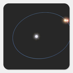 Sticker Carré L'orbite d'un système triple étoile en forme d'hor