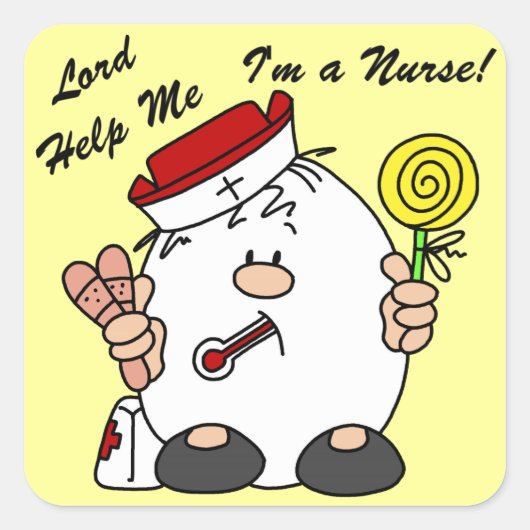 Sticker Carré Lord Aidez-moi Je suis infirmière (Devant)