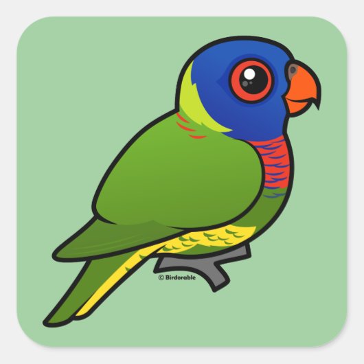 Sticker Carré Lorikeet arc-en-ciel Birdorable (Devant)