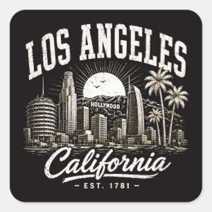Sticker Carré Los Angeles Californie
