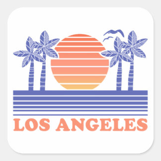 Sticker Carré Los Angeles vintage Californie