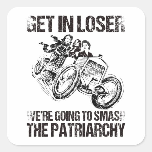 Sticker Carré Loser On Va Saccager Le Patriarcat (Devant)