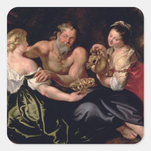 Sticker Carré Lot et ses filles