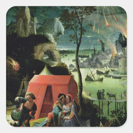 Sticker Carré Lot et ses filles (huile sur panneau) (Devant)