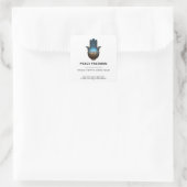 Sticker Carré Lotus Illumination | Conception de la main Hamsa (Sac)