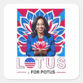 Sticker Carré Lotus pour la campagne présidentielle de Potus Kam (Devant)