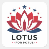Sticker Carré Lotus pour POTUS Kamala Harris 2024 (Devant)