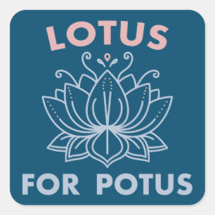 Sticker Carré Lotus pour Potus Kamala Harris pour le président F