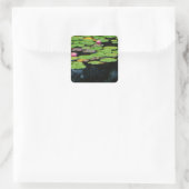 Sticker Carré lotus rose noir (Sac)