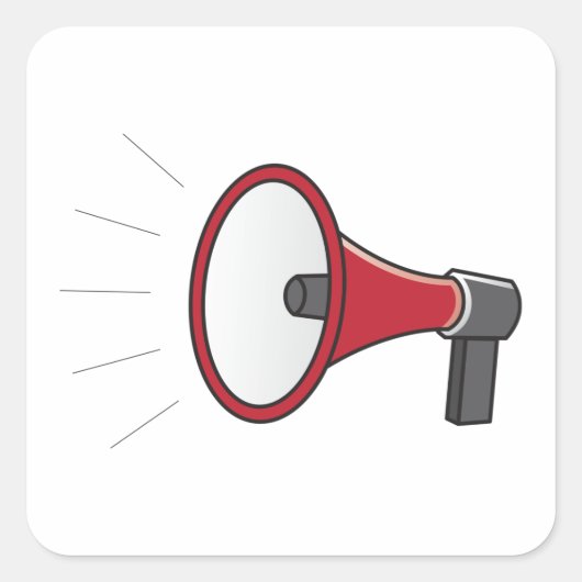 Sticker Carré Loud Megaphone (Devant)