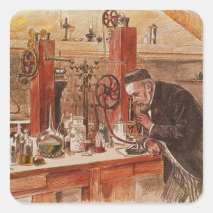 Sticker Carré Louis Pasteur expérimente
