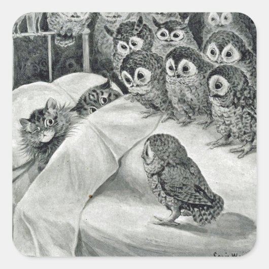 Sticker Carré Louis Wain Cat Nightmare (Devant)