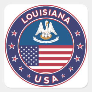 Sticker Carré Louisiana, Louisiane, étui, autocollant, sac