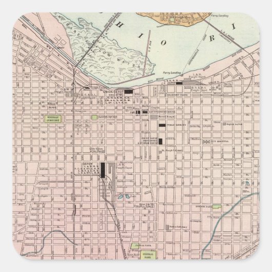 Sticker Carré Louisville, Kentucky (Devant)