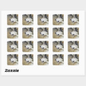 Sticker Carré Loup (Feuille)
