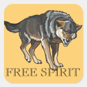 Sticker Carré loup