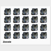 Sticker Carré Loup (Feuille)