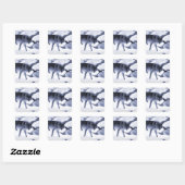 Sticker Carré Loup (Feuille)