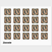 Sticker Carré Loup Cottagecore (Feuille)