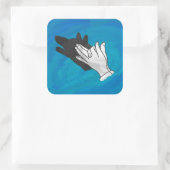 Sticker Carré Loup en bleu (Sac)