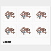 Sticker Carré Loup-garou courant (Feuille)