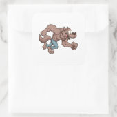 Sticker Carré Loup-garou courant (Sac)