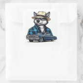 Sticker Carré Loup Lowrider (Sac)