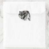 Sticker Carré Loup sauvage (Sac)