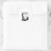 Sticker Carré Loupe d'hiver noire et blanche (Sac)