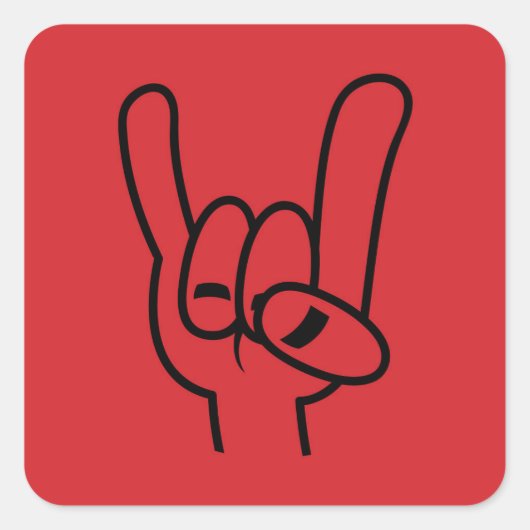 Sticker Carré Lourde cornes diaboliques en métal (Devant)